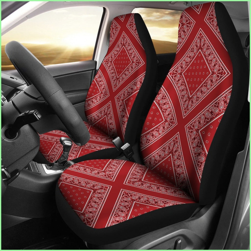 Classic Red Bandana Car Seat Covers - Diamond