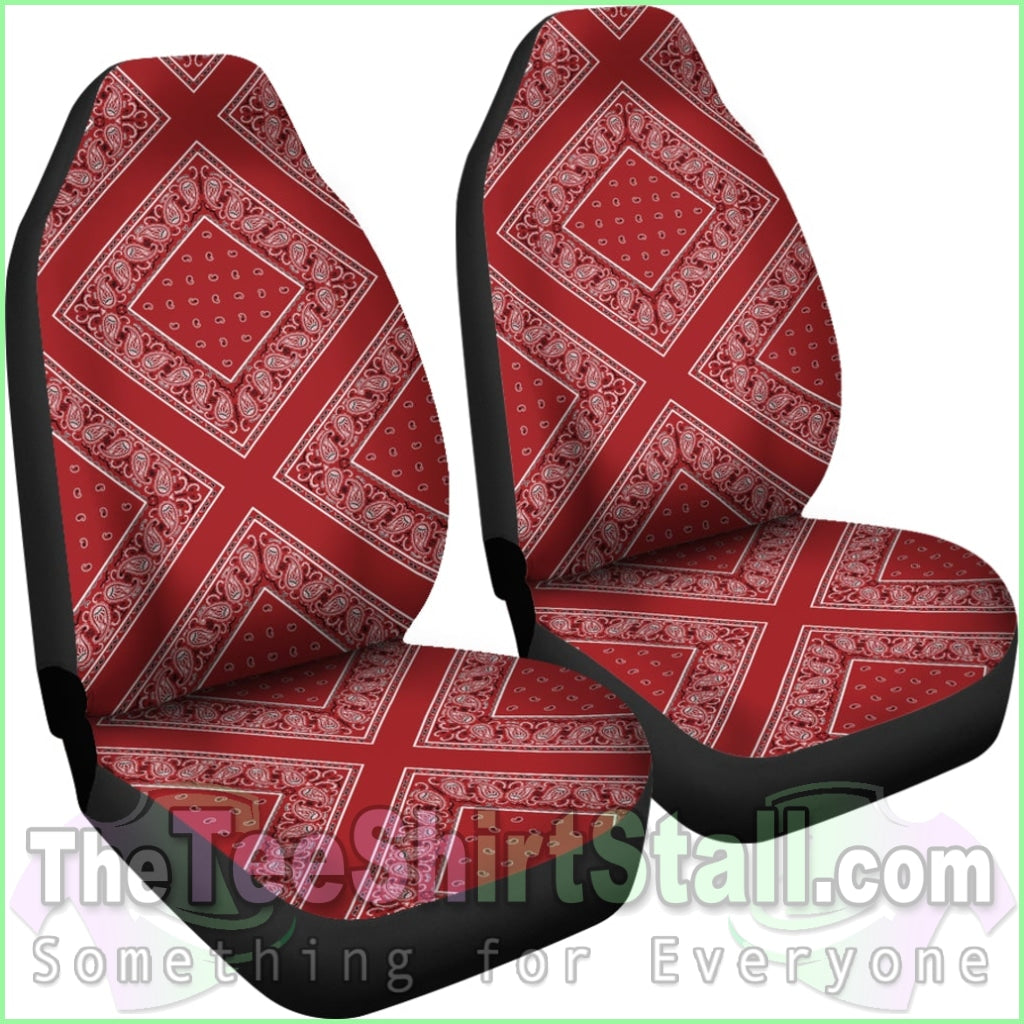 Classic Red Bandana Car Seat Covers - Diamond