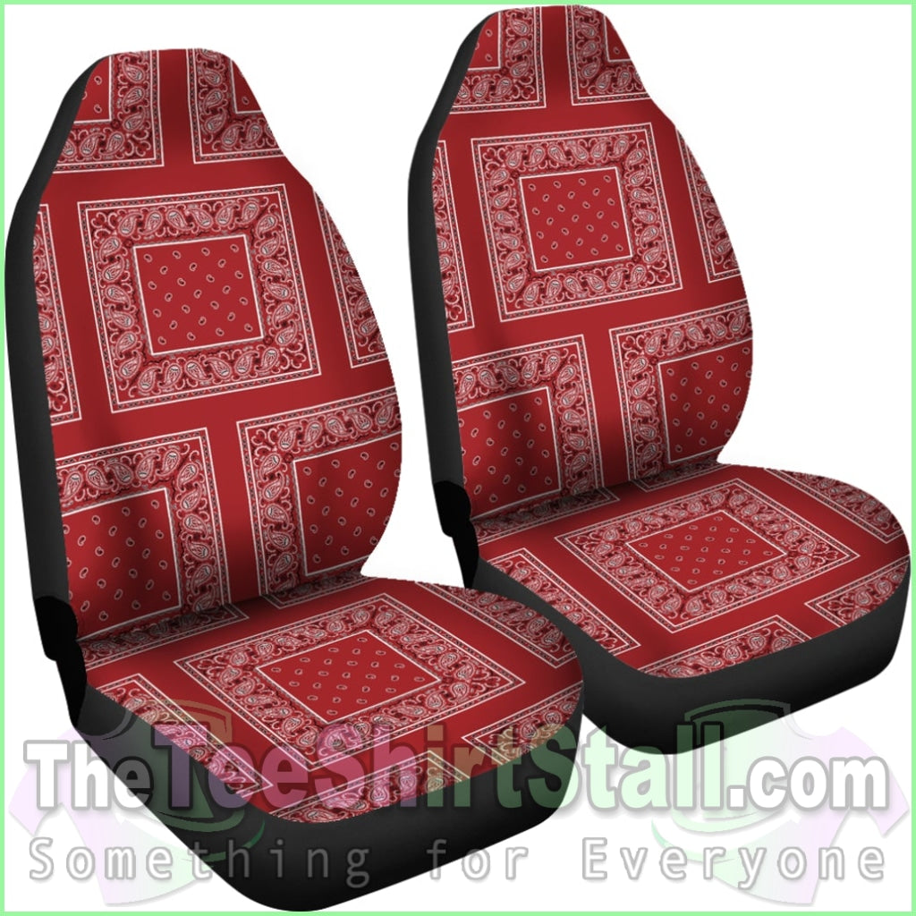 Classic Red Bandana Car Seat Covers - Patch