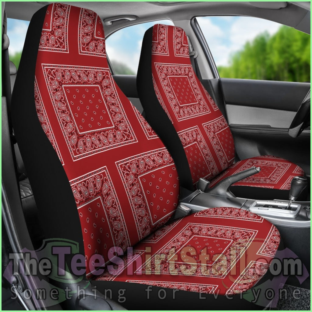 Classic Red Bandana Car Seat Covers - Patch