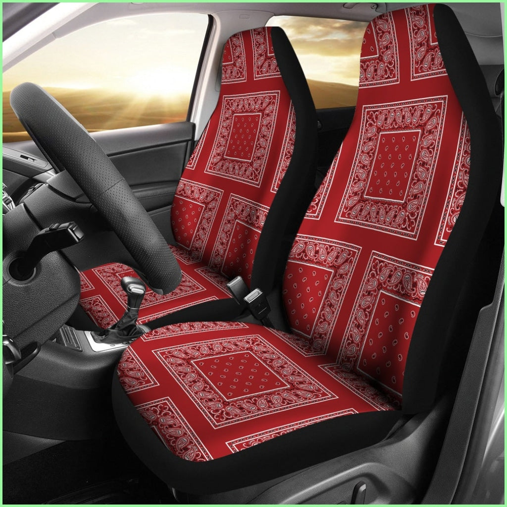 Classic Red Bandana Car Seat Covers - Patch