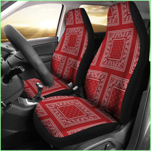 Load image into Gallery viewer, Classic Red Bandana Car Seat Covers - Patch
