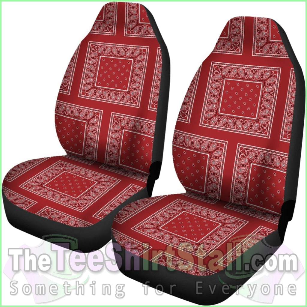 Classic Red Bandana Car Seat Covers - Patch