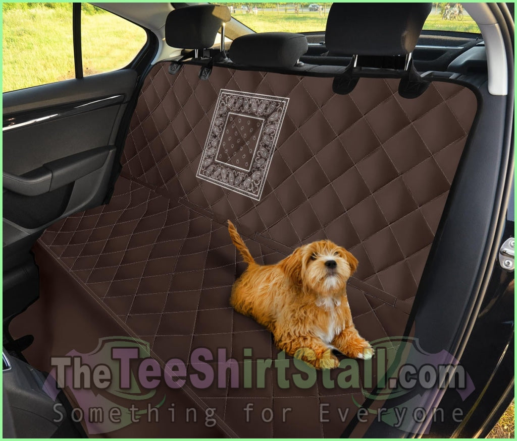 Coffee Brown Bandana Car Pet Seat Covers