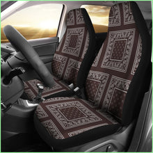 Load image into Gallery viewer, Coffee Brown Bandana Car Seat Covers - Patch
