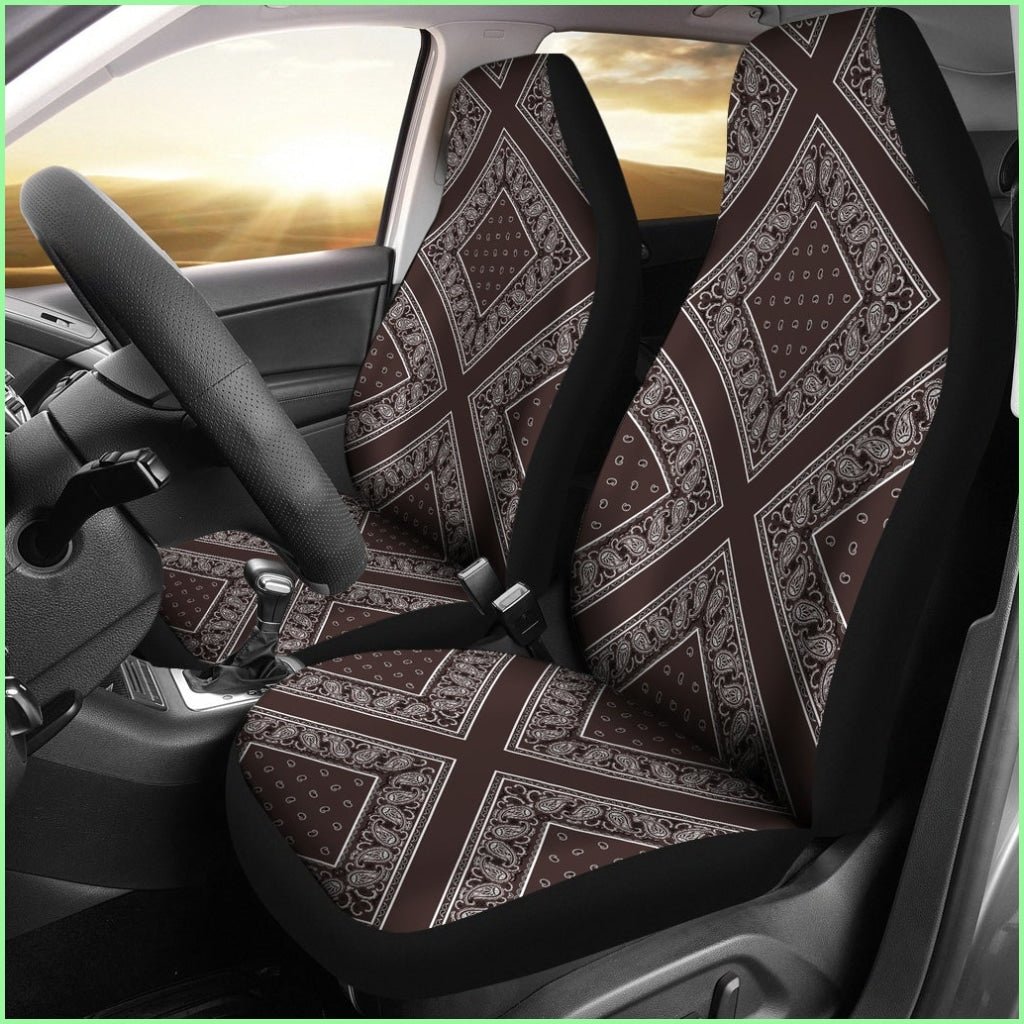 Coffee Brown Car Seat Covers - Diamond