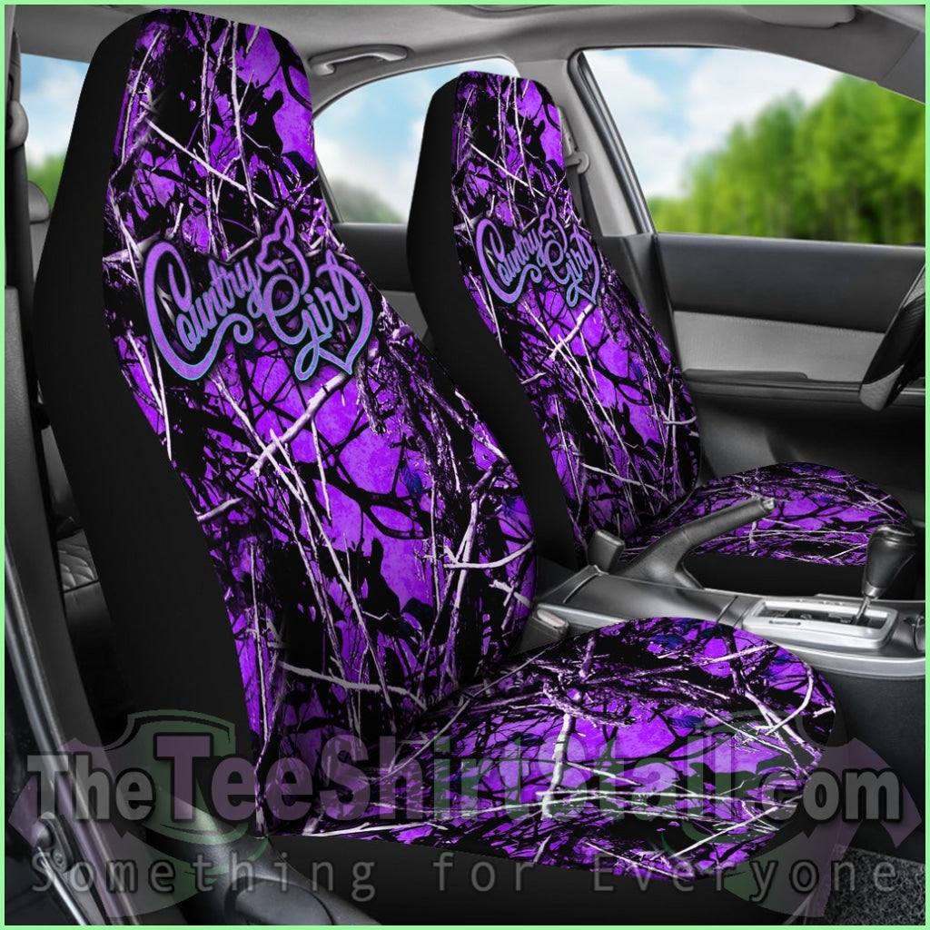 Country Girl Purple Camo Car Seat Covers