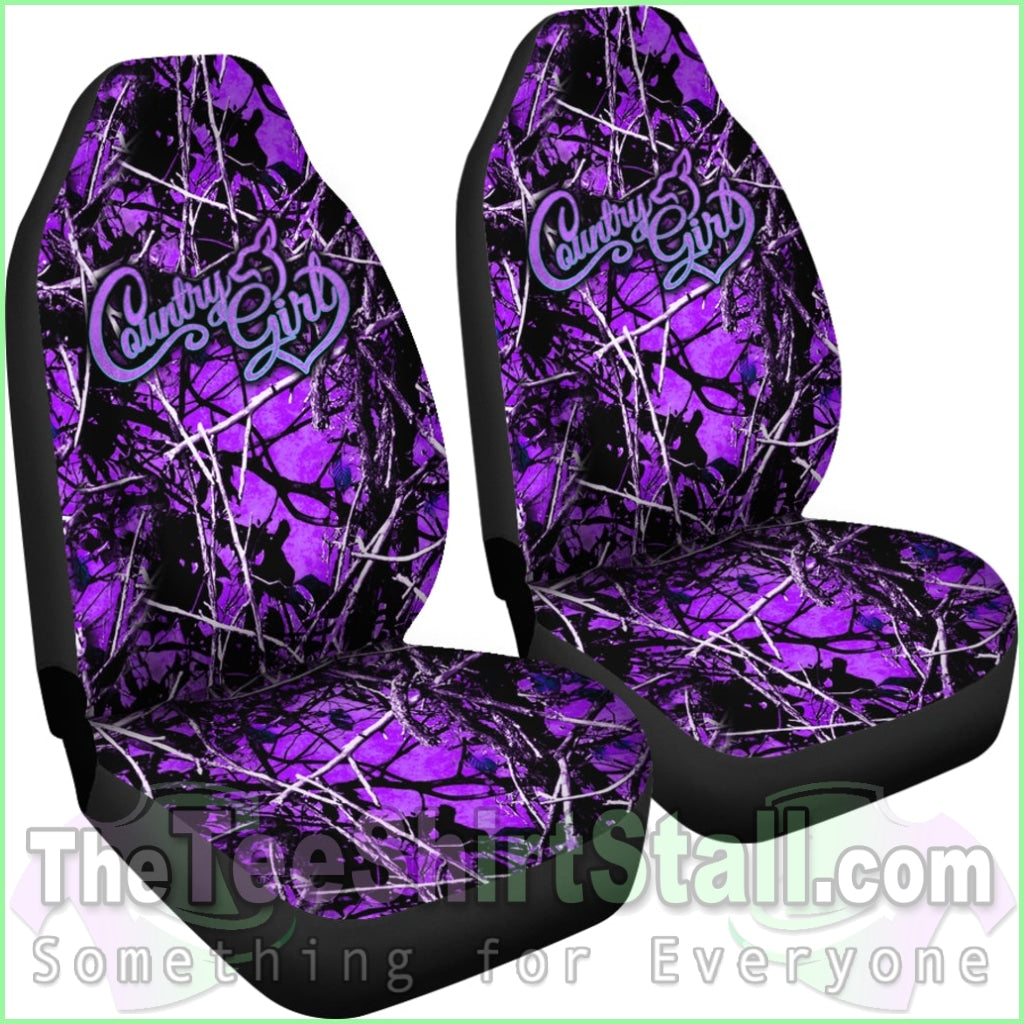 Country Girl Purple Camo Car Seat Covers