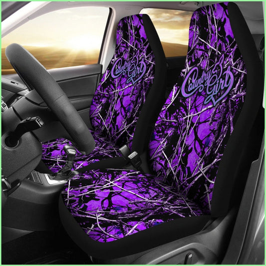 Country Girl Purple Camo Car Seat Covers