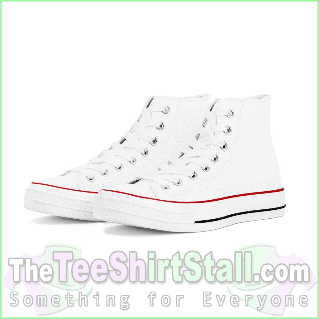 Custom High Top Canvas Shoes - White