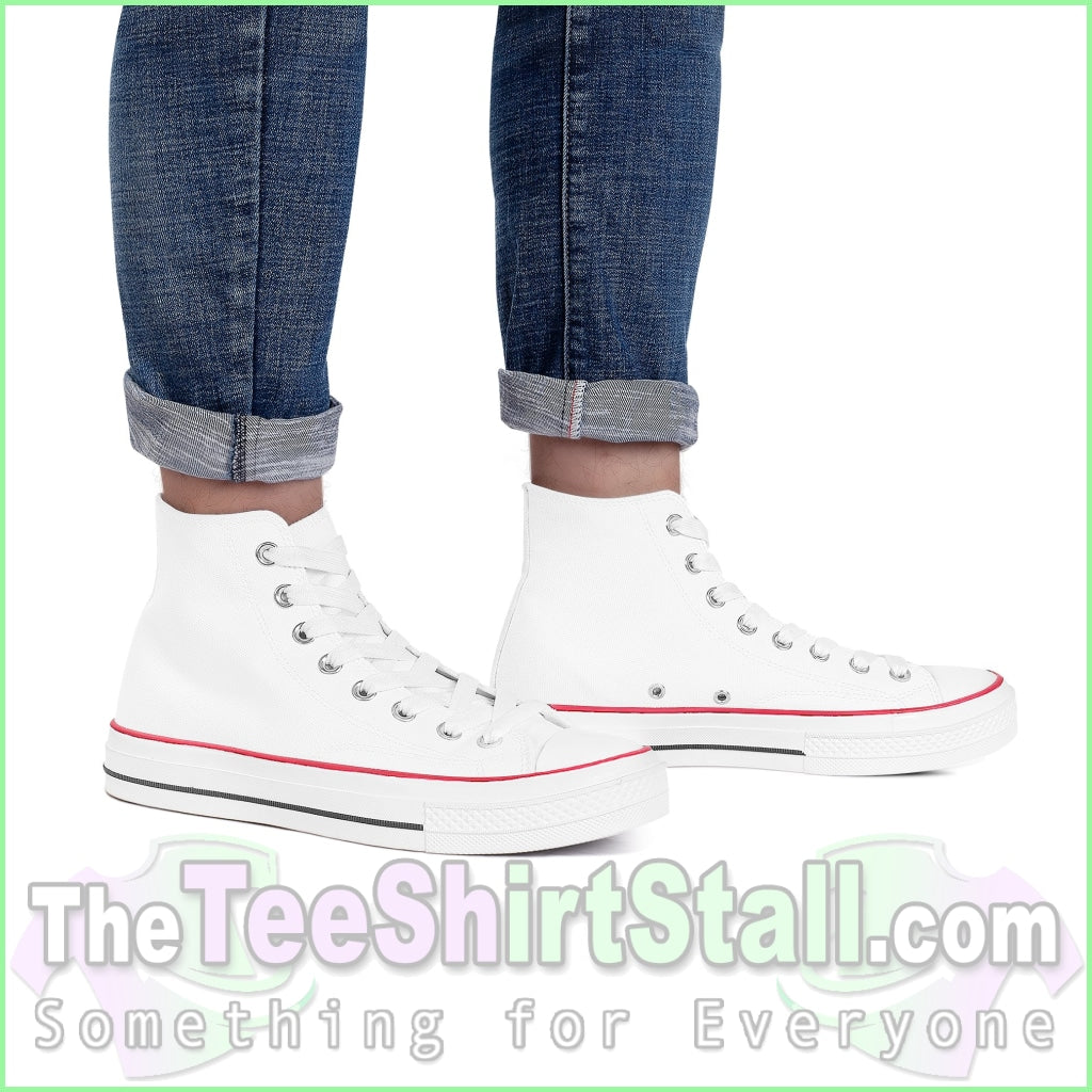 Custom High Top Canvas Shoes - White