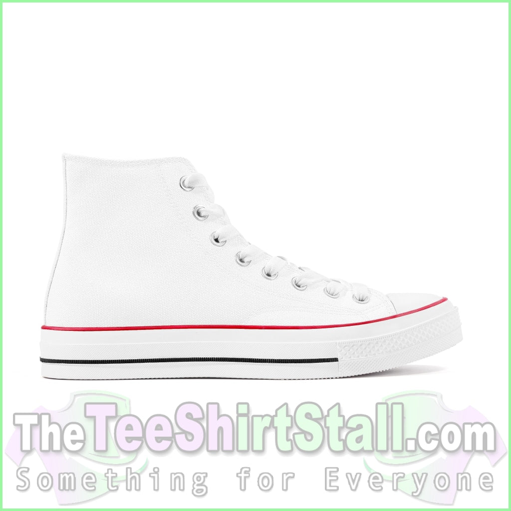 Custom High Top Canvas Shoes - White