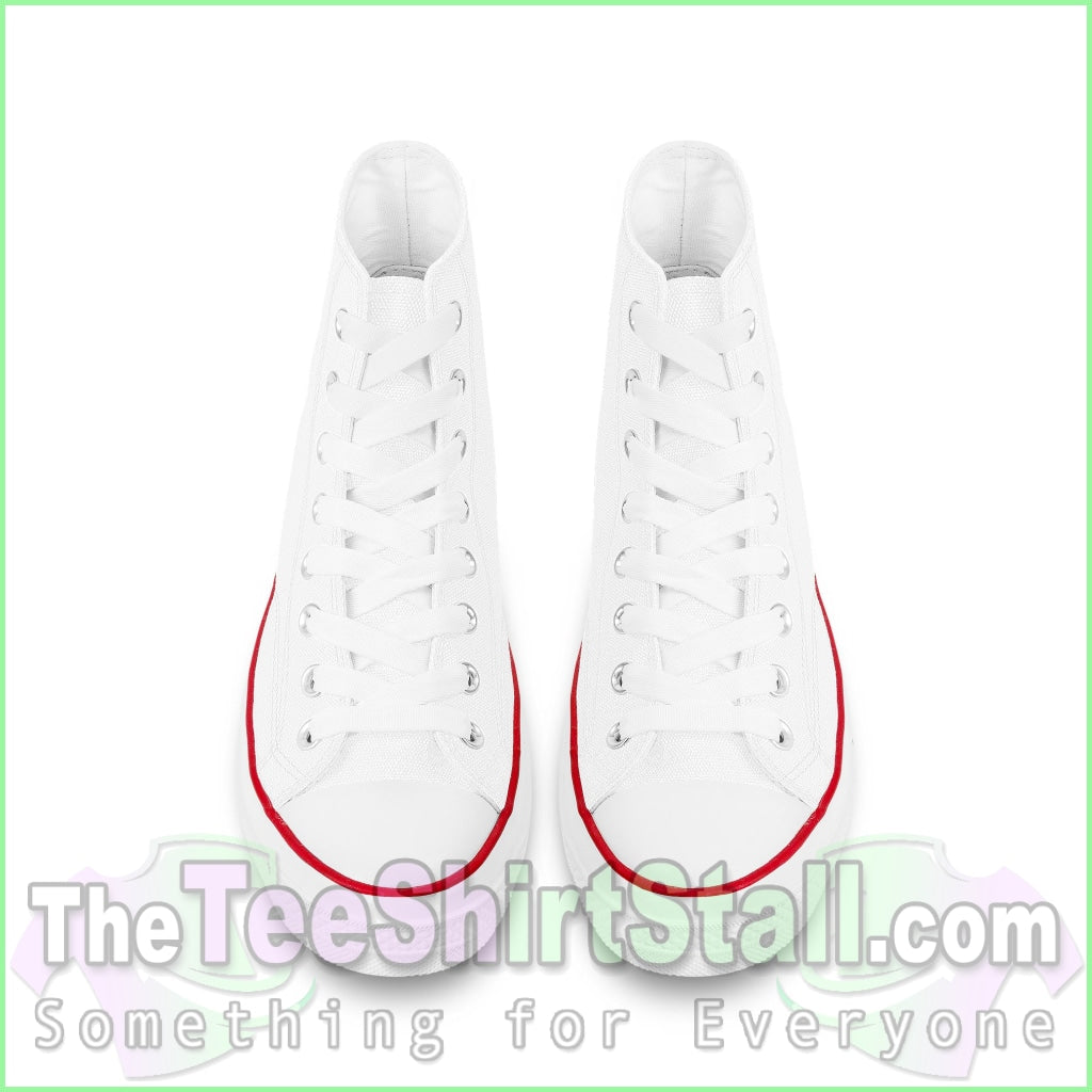 Custom High Top Canvas Shoes - White