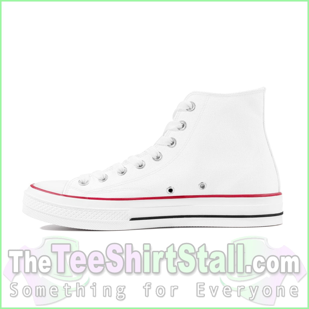 Custom High Top Canvas Shoes - White