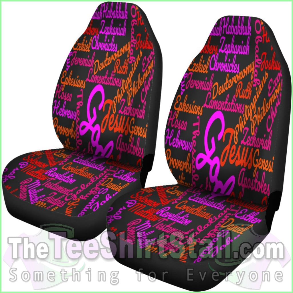 Custom-Made Holy Bible Books Black Mixed Colors Car Seat Cover