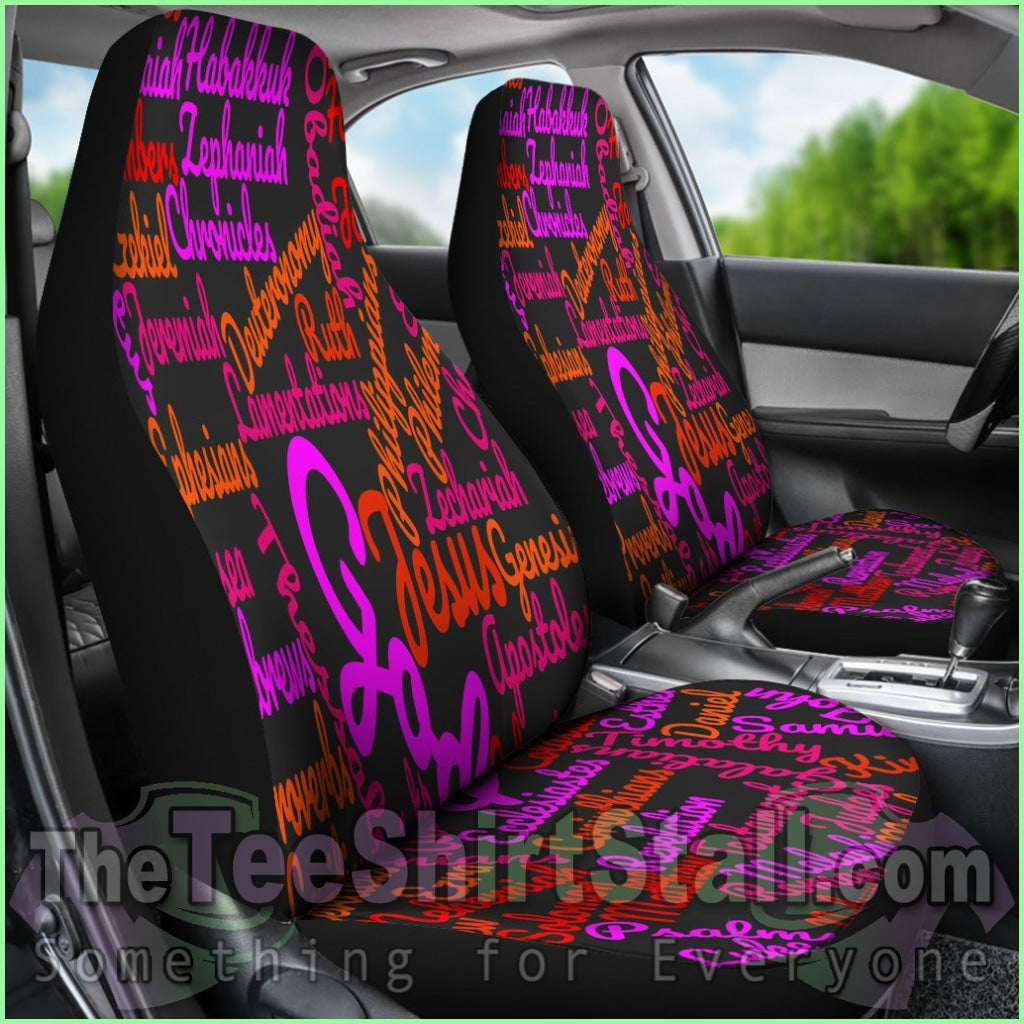 Custom-Made Holy Bible Books Black Mixed Colors Car Seat Cover