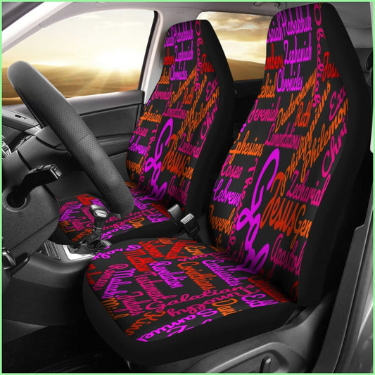 Custom-Made Holy Bible Books Black Mixed Colors Car Seat Cover