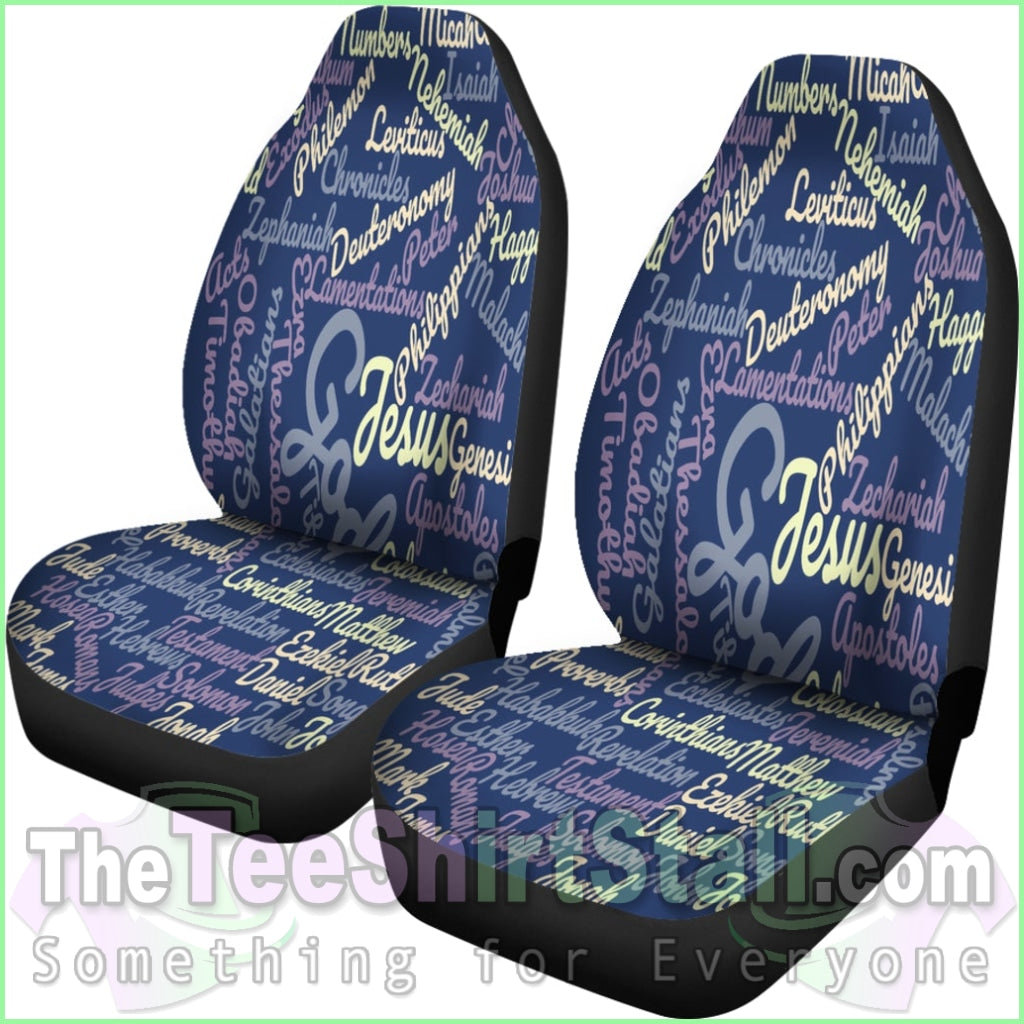 Custom-Made Holy Bible Books Blue Car Seat Cover