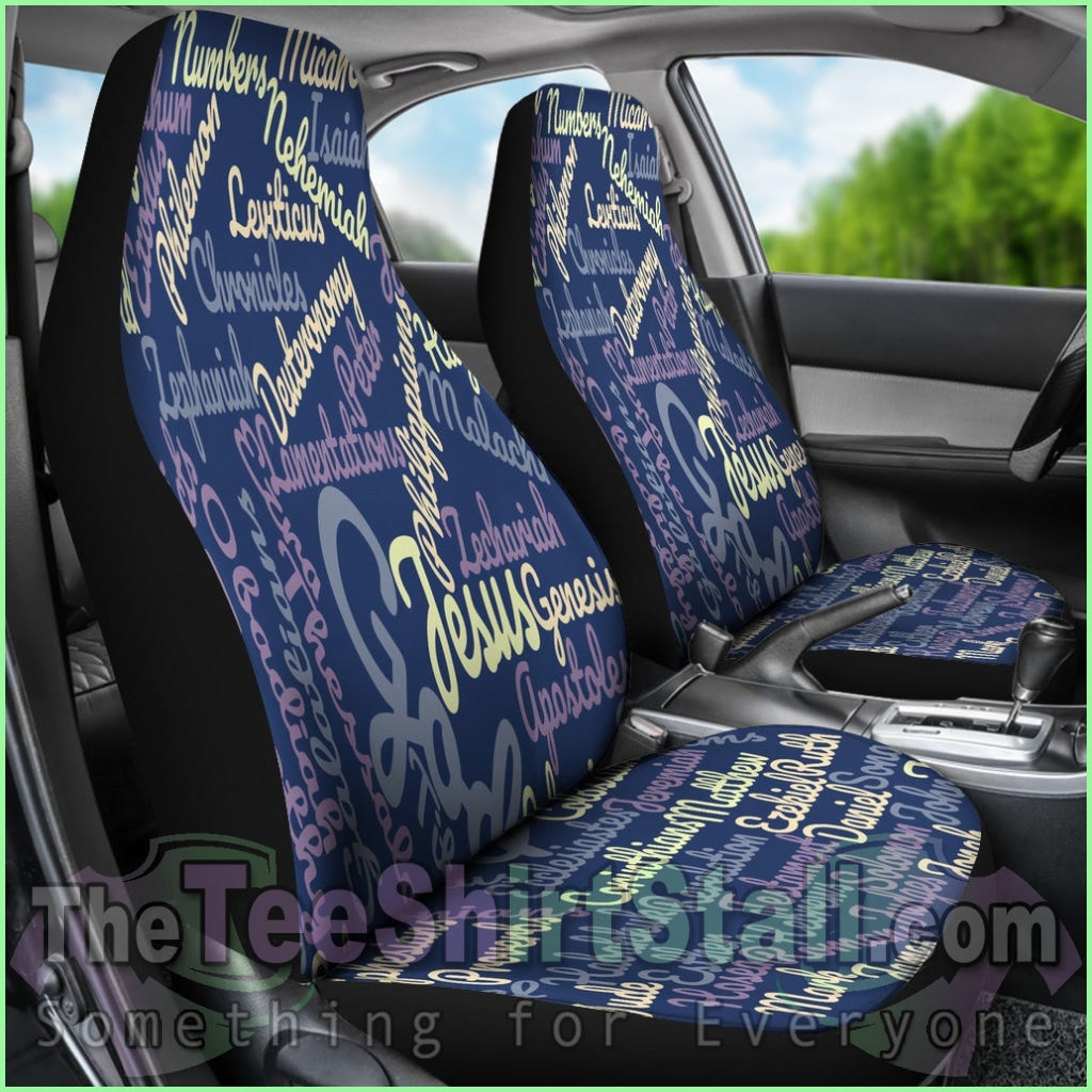 Custom-Made Holy Bible Books Blue Car Seat Cover