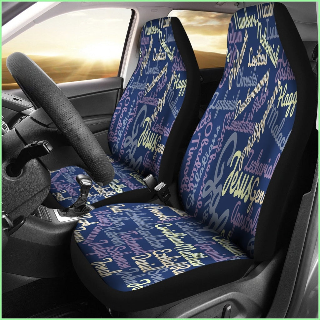 Custom-Made Holy Bible Books Blue Car Seat Cover