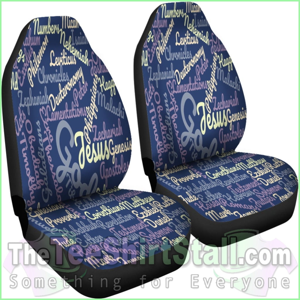 Custom-Made Holy Bible Books Blue Car Seat Cover