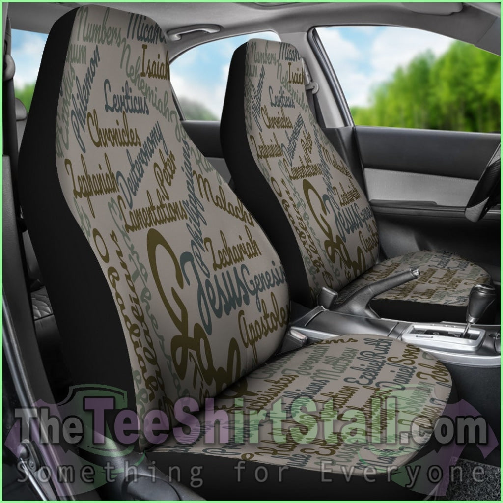 Custom-Made Holy Bible Books Grey Car Seat Cover