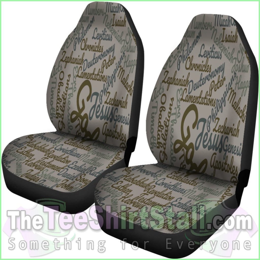 Custom-Made Holy Bible Books Grey Car Seat Cover