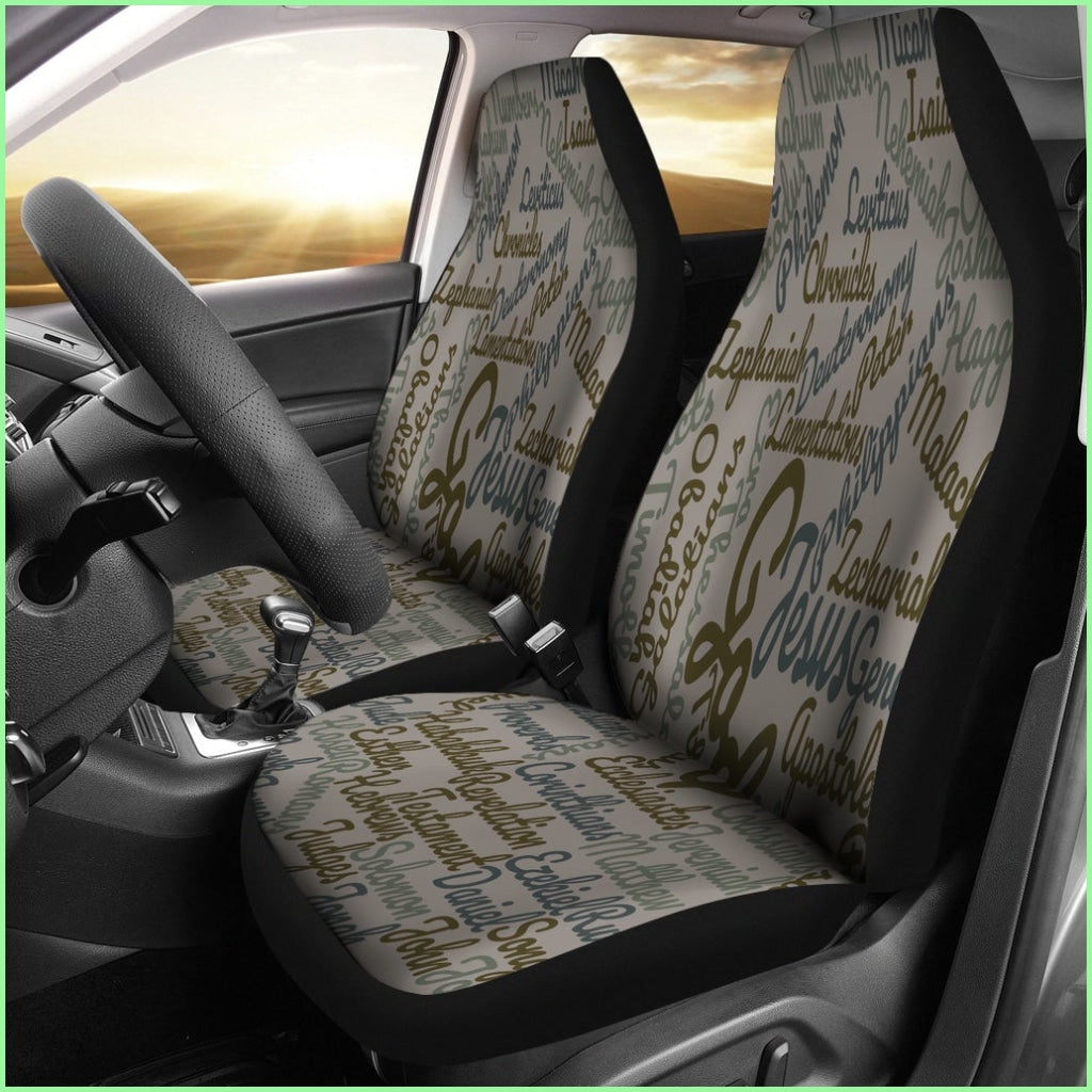 Custom-Made Holy Bible Books Grey Car Seat Cover