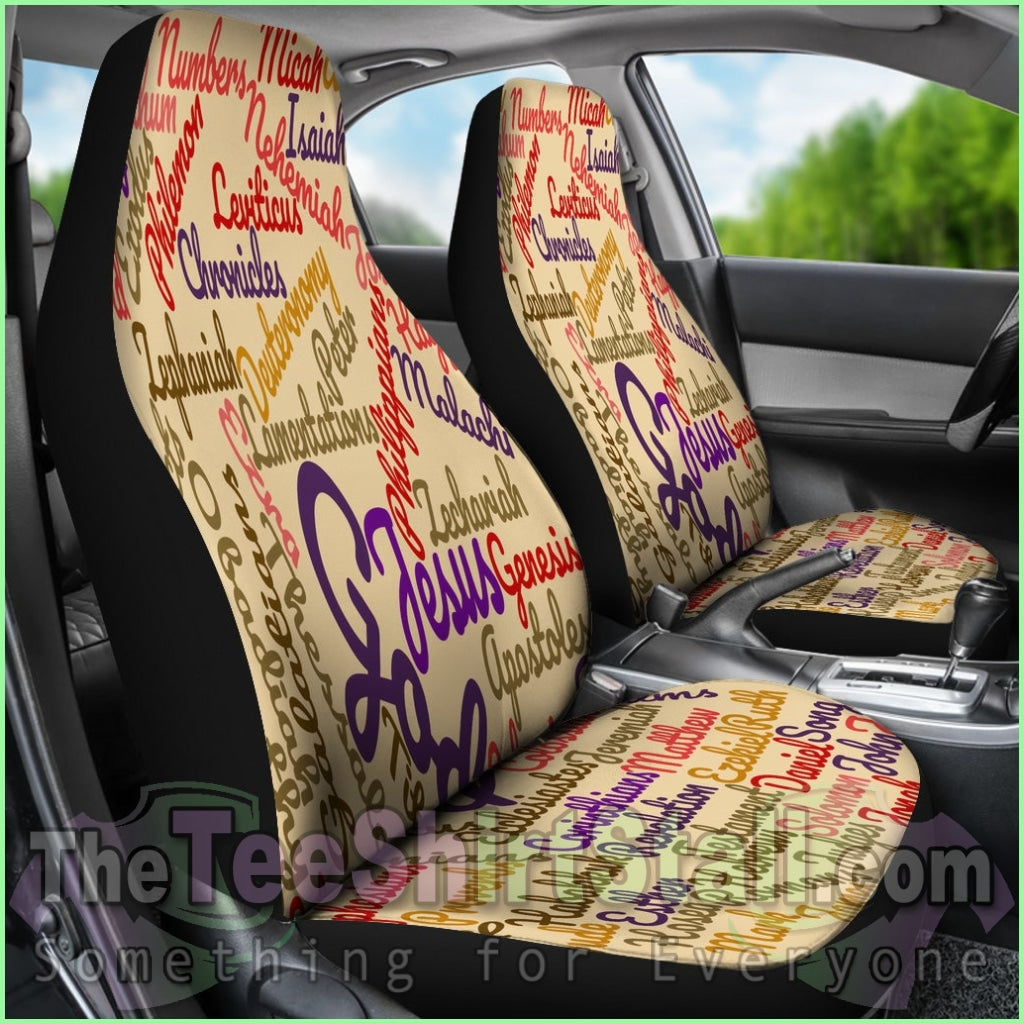 Custom-Made Holy Bible Books Light Brown Car Seat Cover