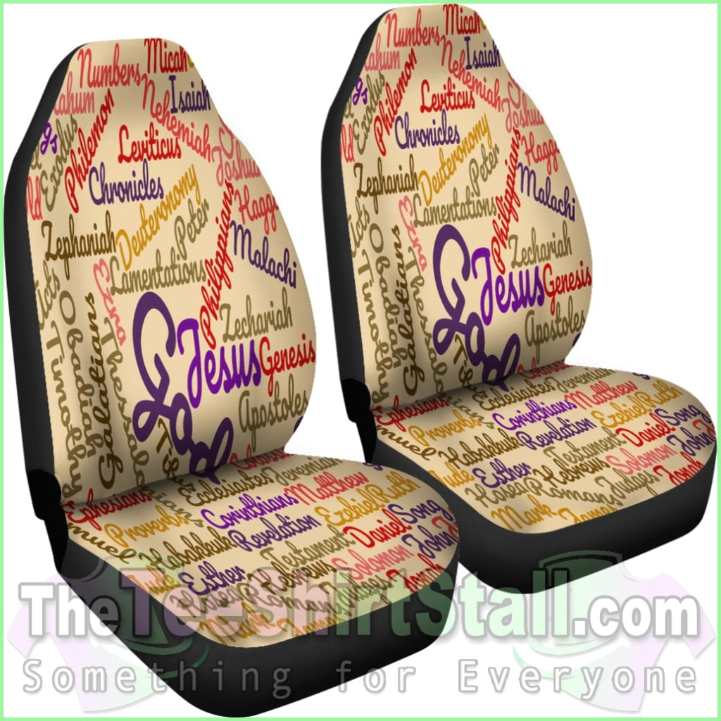 Custom-Made Holy Bible Books Light Brown Car Seat Cover