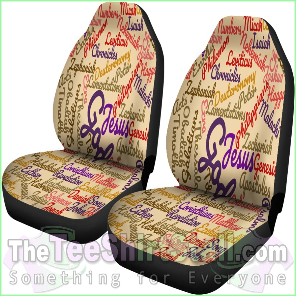 Custom-Made Holy Bible Books Light Brown Car Seat Cover