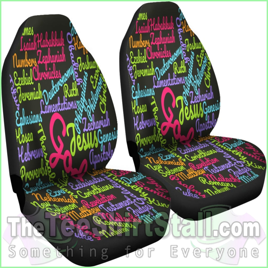 Custom-Made Holy Bible Books Pink Mixed Colors Car Seat Cover