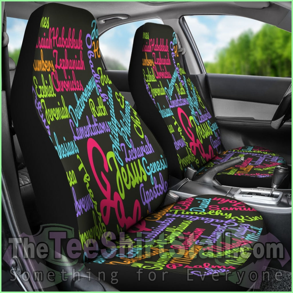 Custom-Made Holy Bible Books Pink Mixed Colors Car Seat Cover