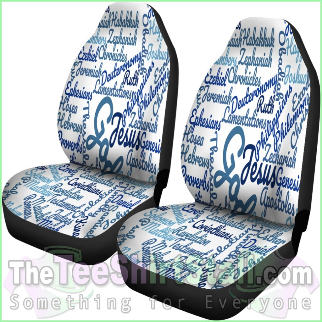 Custom-Made Holy Bible Books White Blue Car Seat Cover