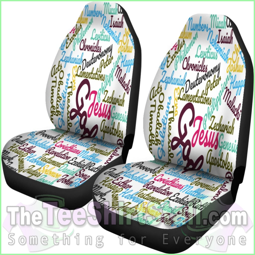 Custom-Made Holy Bible Books White Purple Car Seat Cover