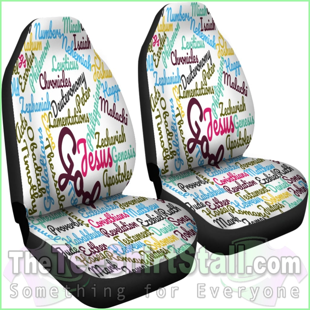 Custom-Made Holy Bible Books White Purple Car Seat Cover