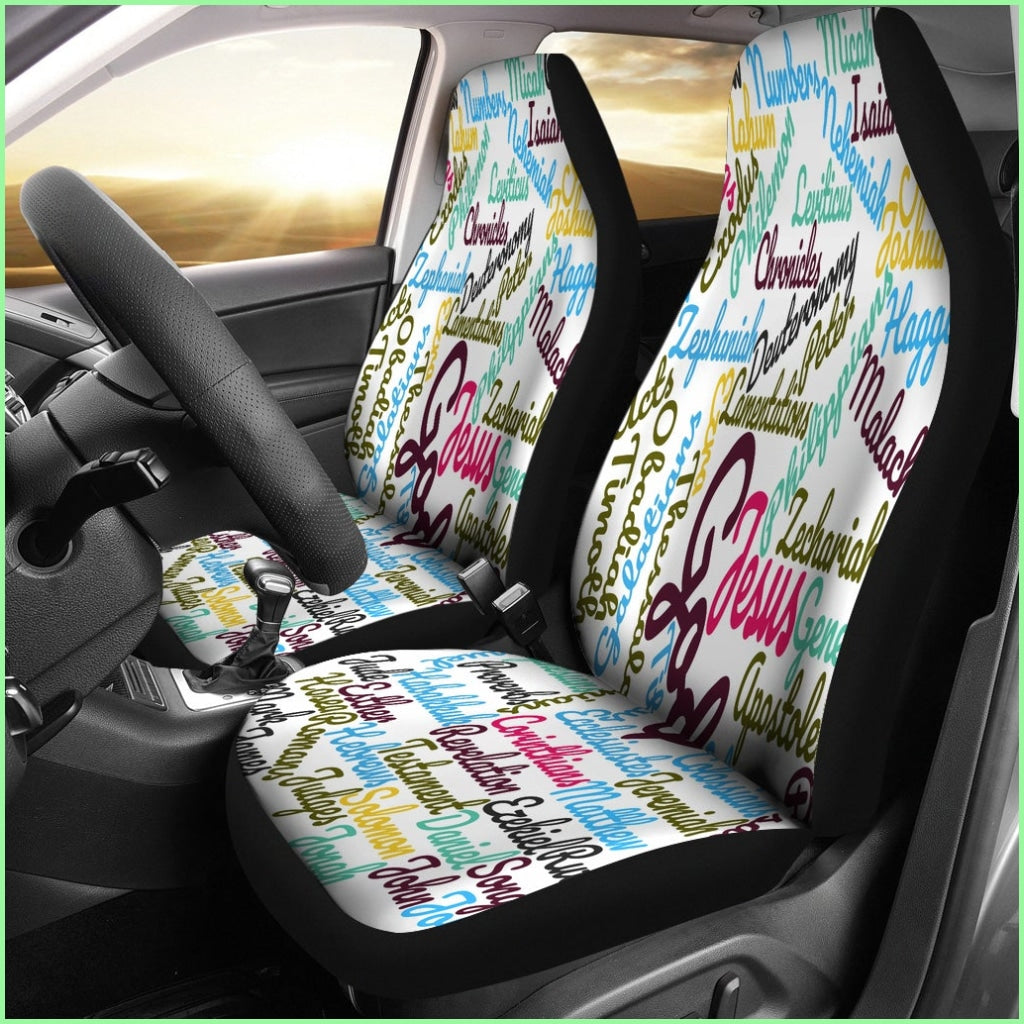 Custom-Made Holy Bible Books White Purple Car Seat Cover