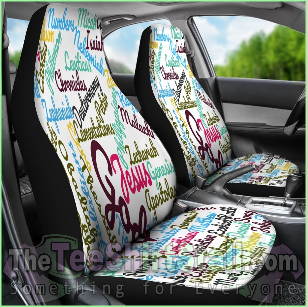 Custom-Made Holy Bible Books White Purple Car Seat Cover