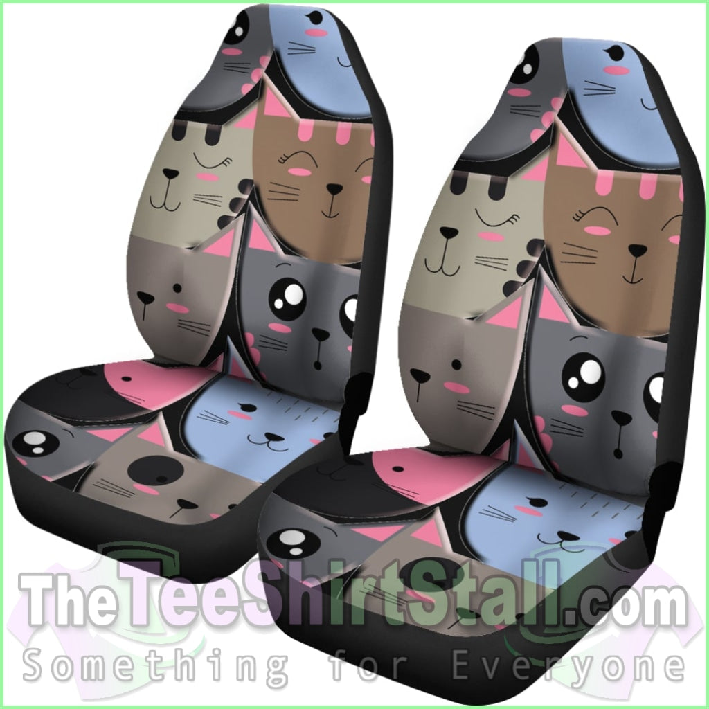 Cute Cat Faces Car Seat Cover