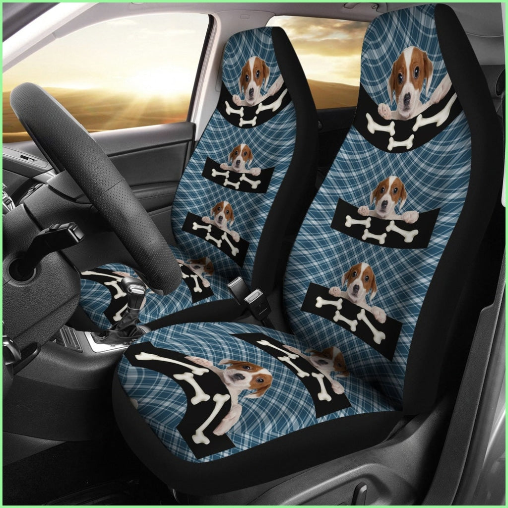 Cute Puppy With The Bone Car Seat Cover