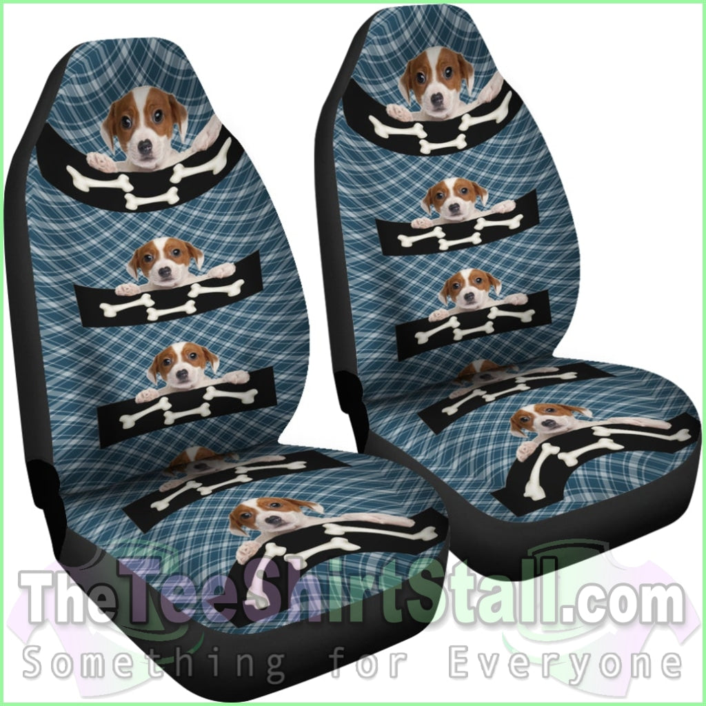 Cute Puppy With The Bone Car Seat Cover