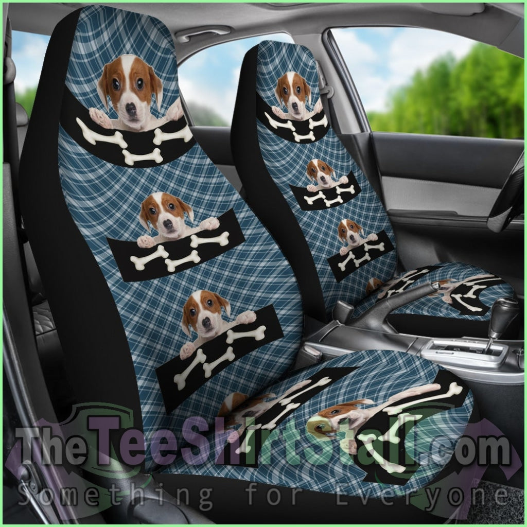 Cute Puppy With The Bone Car Seat Cover