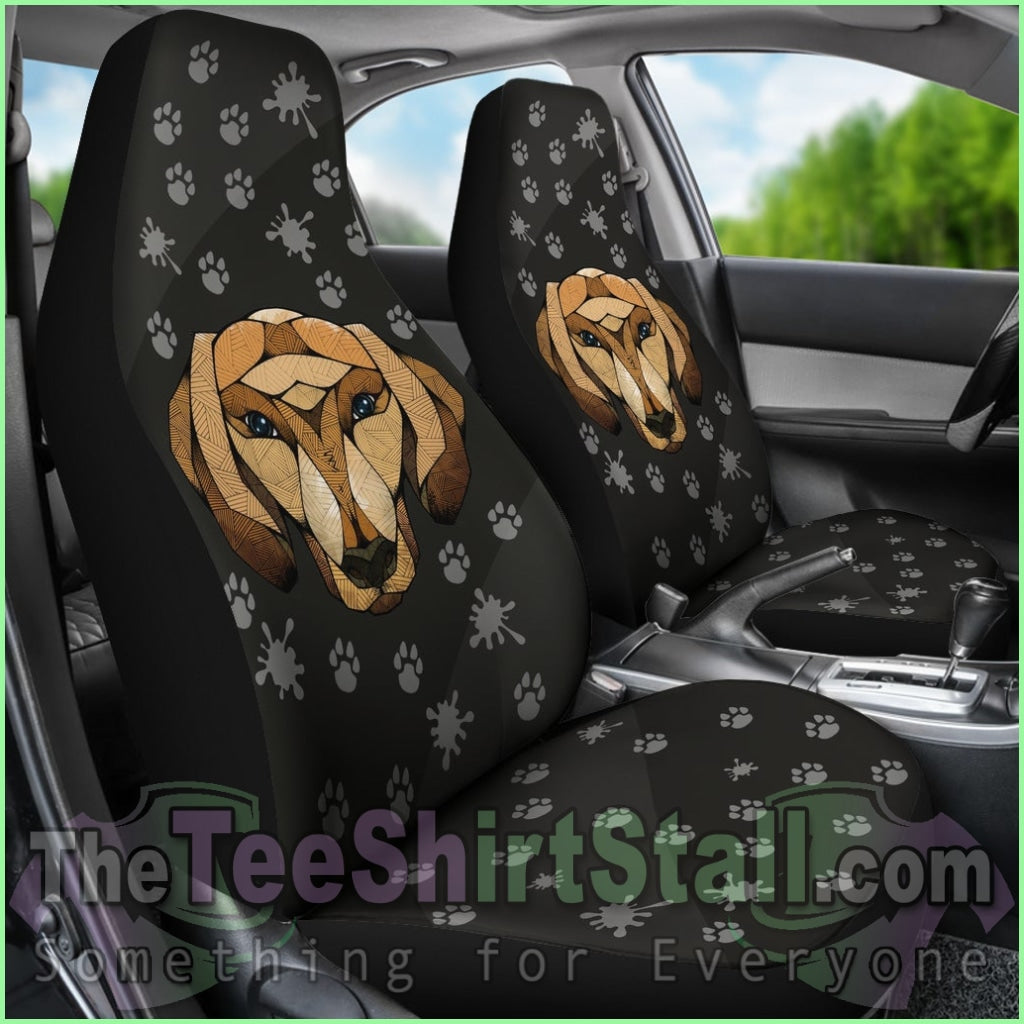 Dachshund Face Black Car Seat Covers