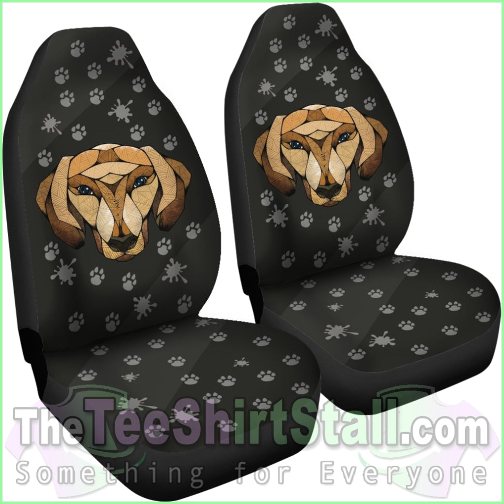 Dachshund Face Black Car Seat Covers