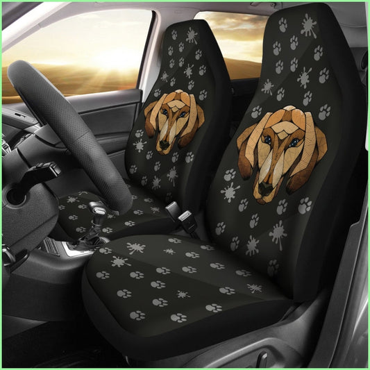 Dachshund Face Black Car Seat Covers