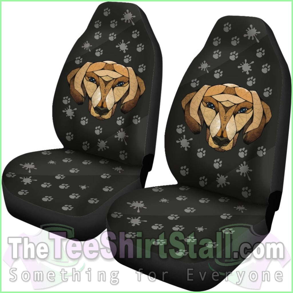 Dachshund Face Black Car Seat Covers