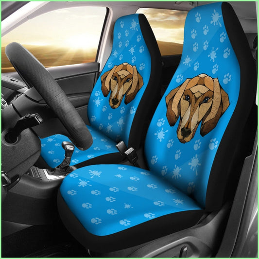 Dachshund Face Blue Car Seat Covers