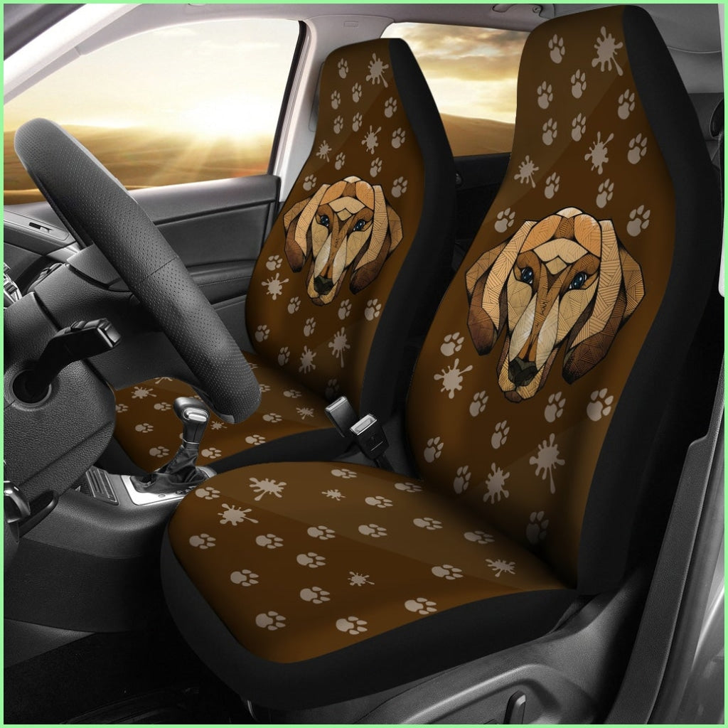 Dachshund Face Brown Car Seat Covers