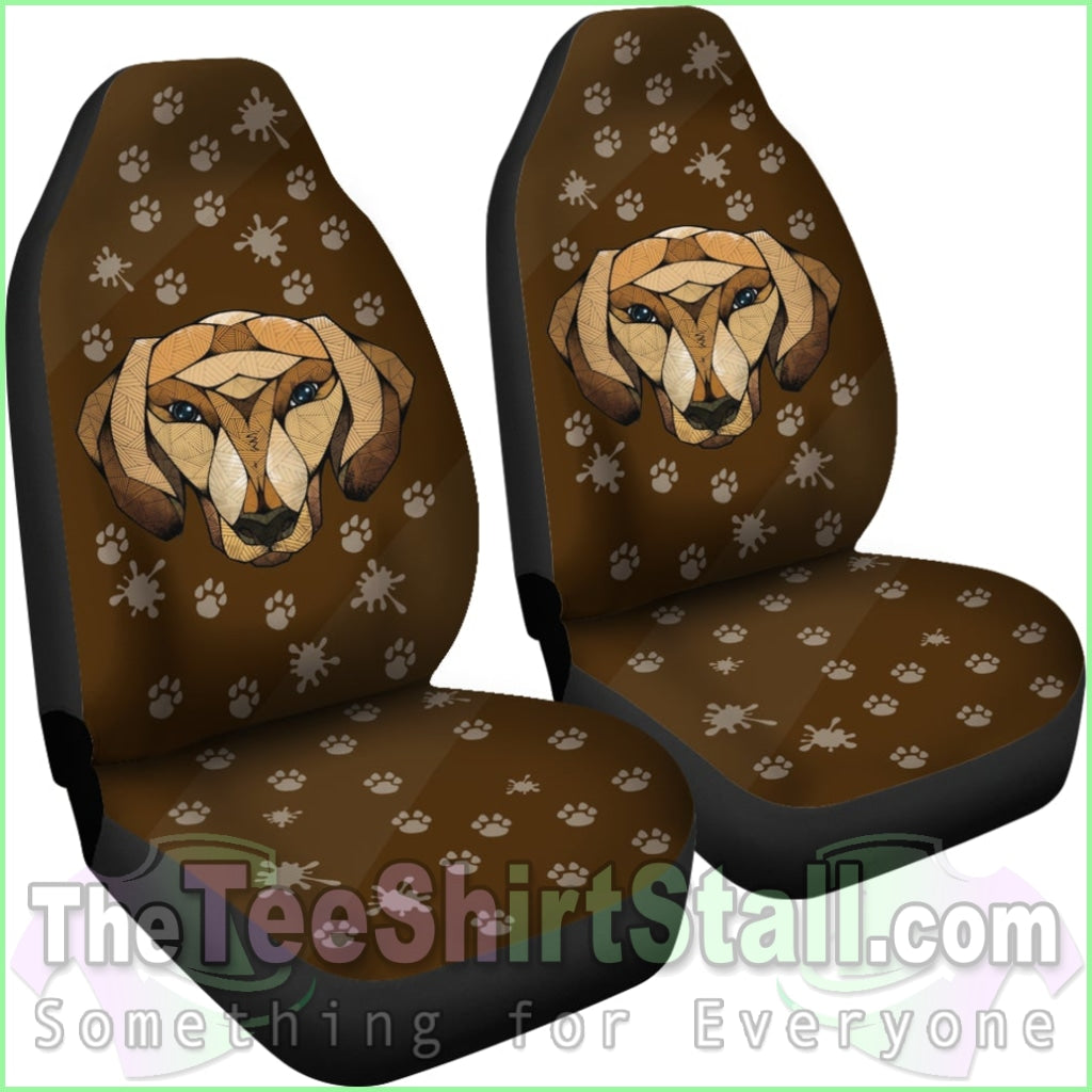 Dachshund Face Brown Car Seat Covers