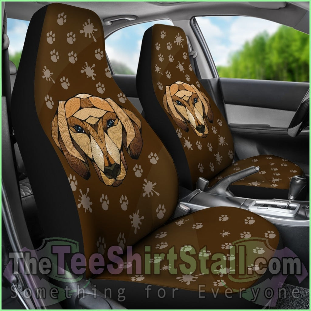 Dachshund Face Brown Car Seat Covers